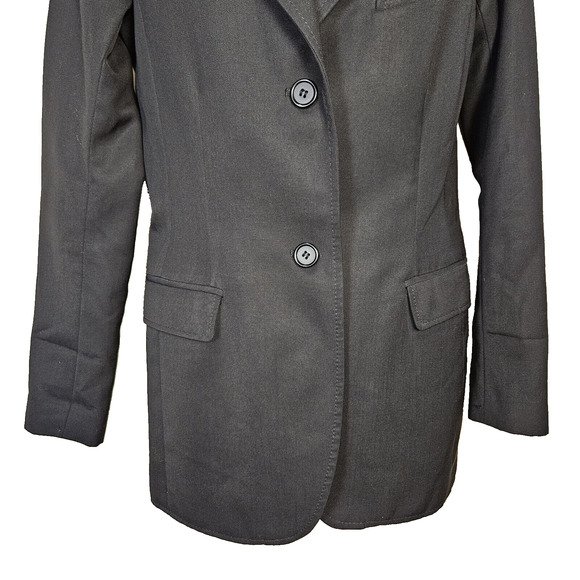 SMYTHE Blazer Designer Jacket Size 4 Small Satin Wool Black Business Casual Work - Picture 8 of 13